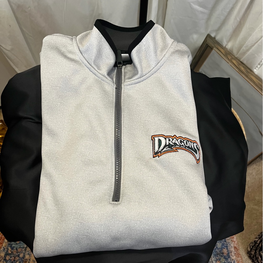 Offical Dayton Dragons Baseball 🐉 Ladies Gray Fleece Jacket Holloway